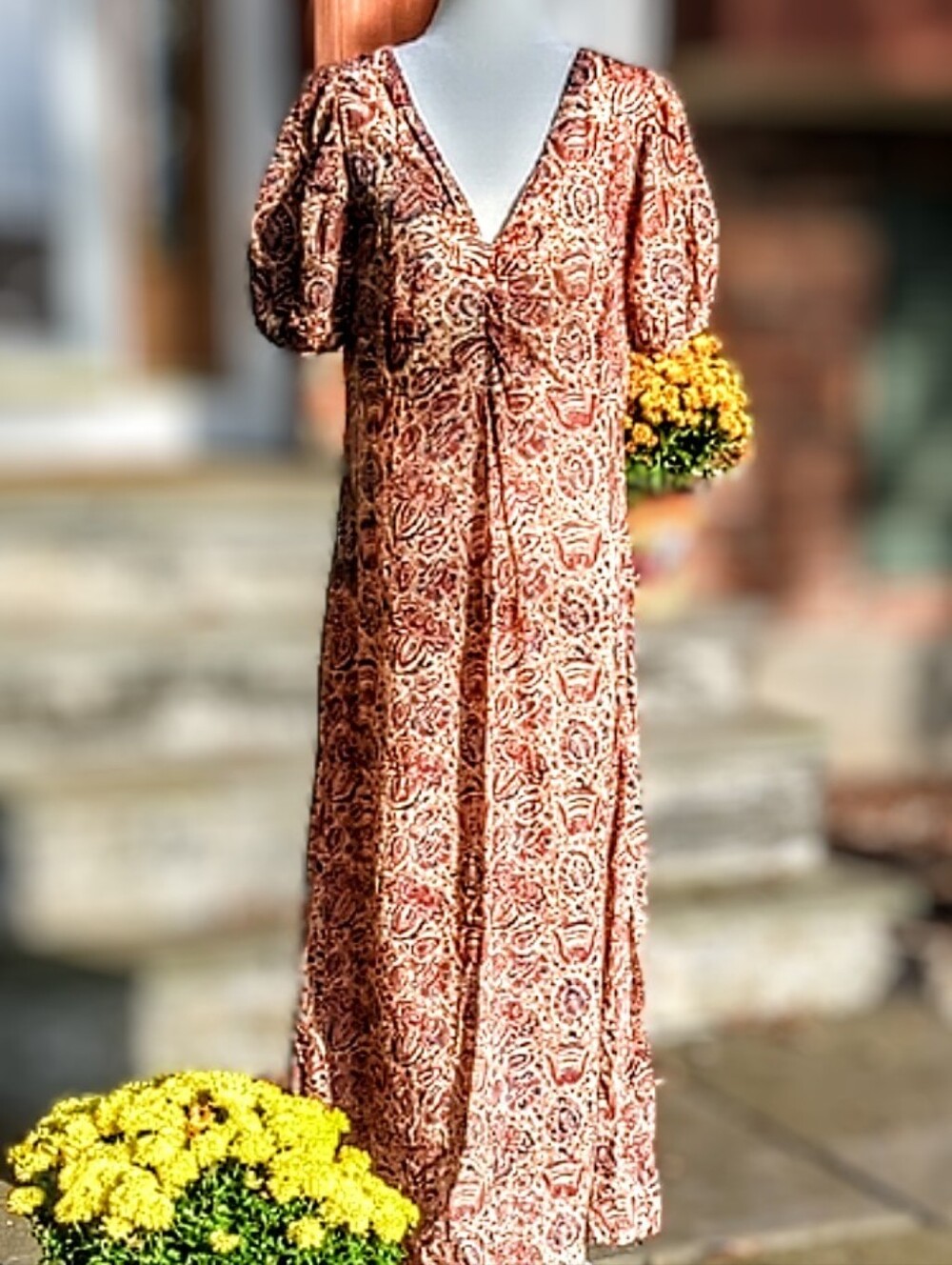 Matta Red and Orange Paisley Maxi Dress
